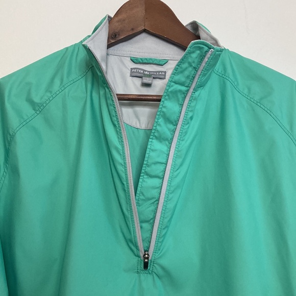 Peter Millar Jacket Mens Small Green Half Zip Long Sleeve Golf Windbreaker - Picture 5 of 14